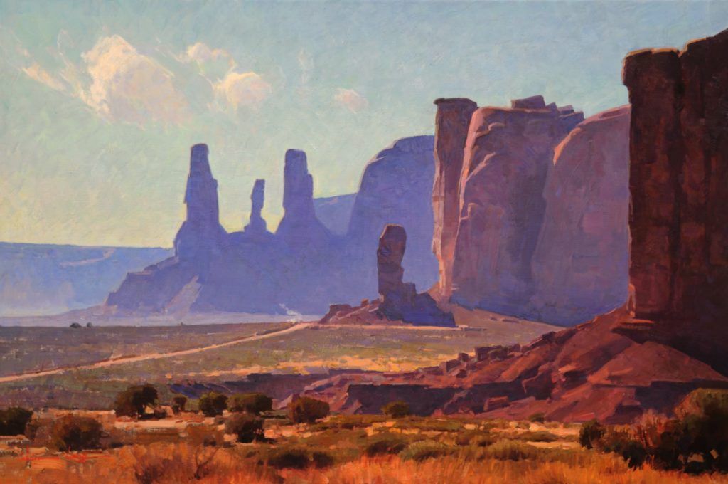 Calvin Liang, OPAM, “Monument Valley,” oil on canvas, 24 x 36 in.