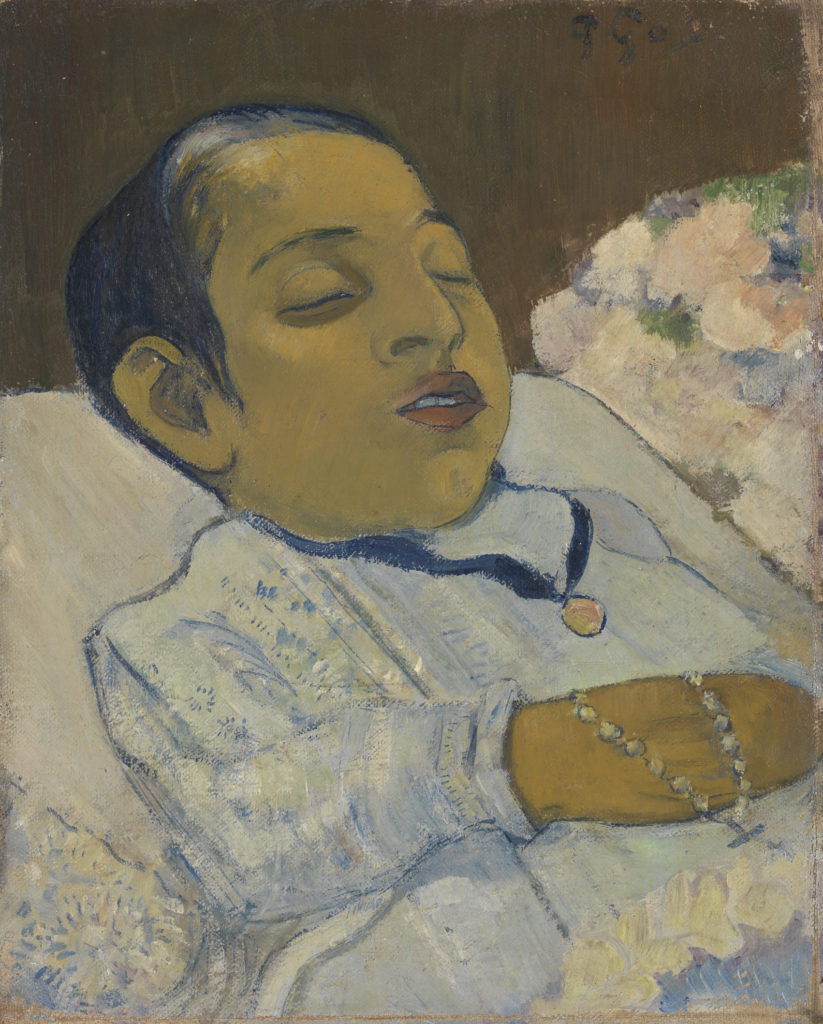 Paul Gauguin, “Atiti,” 1892, oil on canvas, 29.7 × 24.7 cm, © Kröller-Müller Museum, Kroeller-Mueller Museum, Otterlo, The Netherlands (KM 104.366)