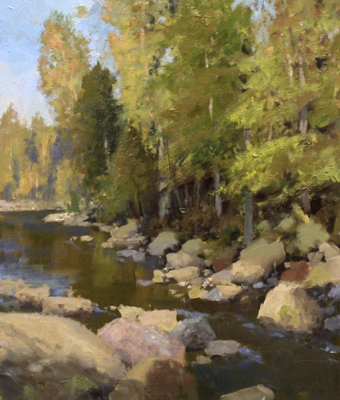Roger Dale Brown, “Valley River,” oil on canvas, 24 x 20 in.