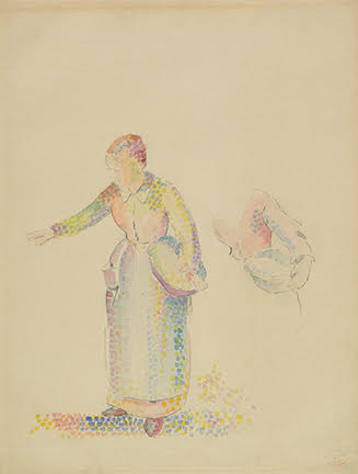 Lot 222: Henri-Edmond Cross, “The Sower,” watercolor and pencil, circa 1890. Estimate $15,000 to $20,000.