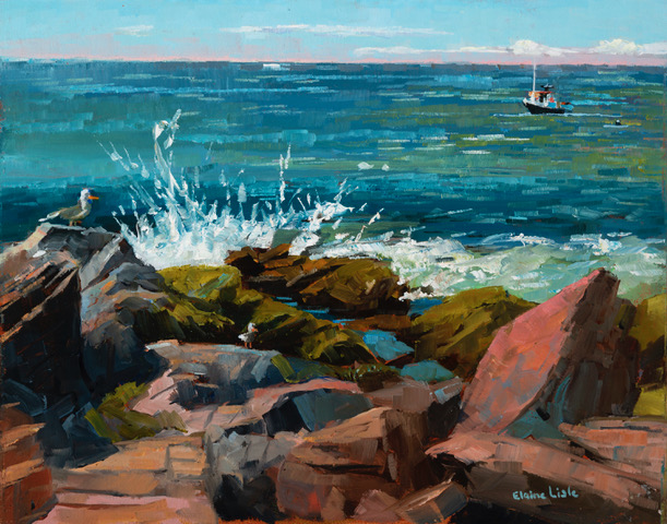 Elaine Lisle, “Low Tide Lobster Cove,” 11 x 14 in.