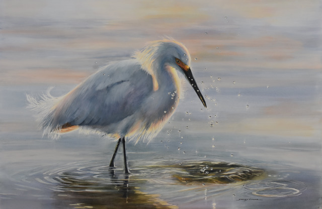 Sherry Egger, "Snowy Egret," 24 x 36 in.