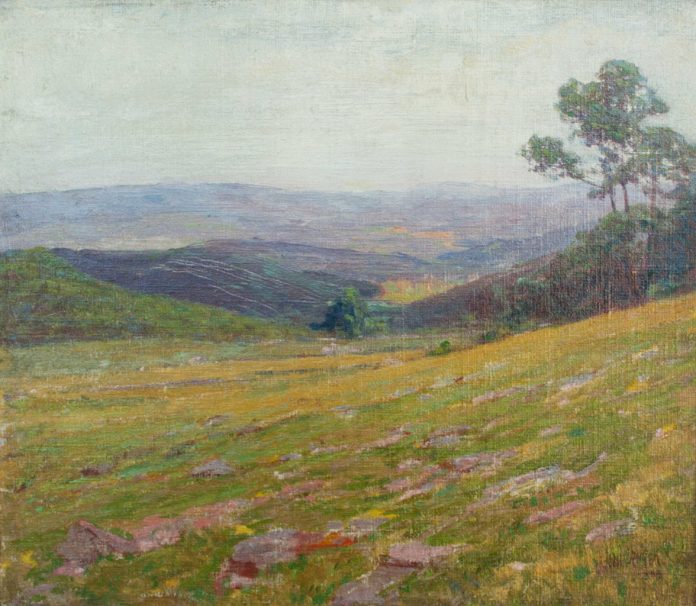 John Henry Niemeyer (American, 1839–1932), “Landscape,” 1900, oil on canvas. 20 x 22 in. New Haven Paint & Clay Club Collection