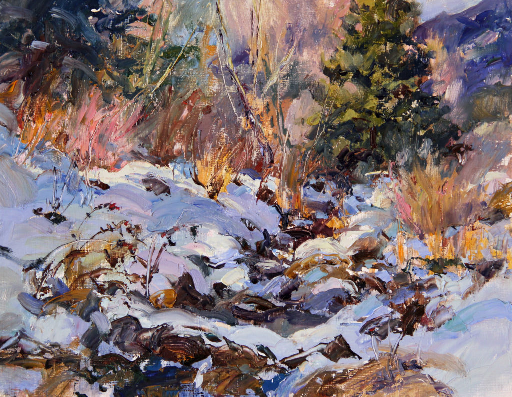 Impressionist paintings - Lorie Merfeld Batson - Sunlight on Snow