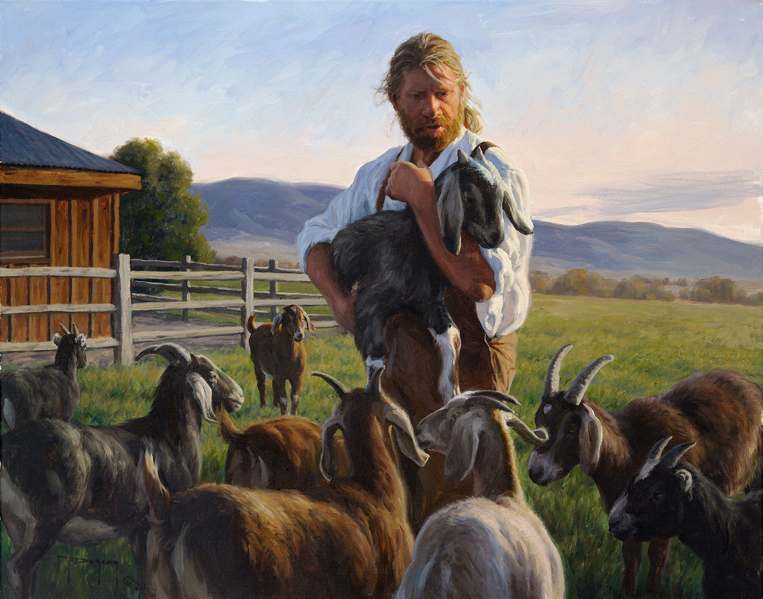 The Herdsman by Robert Duncan, Oil on Canvas, 22 x 28 in.; Trailside Galleries.