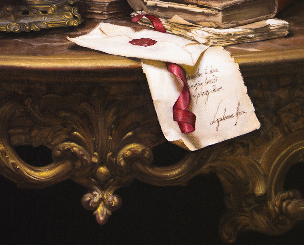 Detail, Traveler's desk by Lyubena Fox