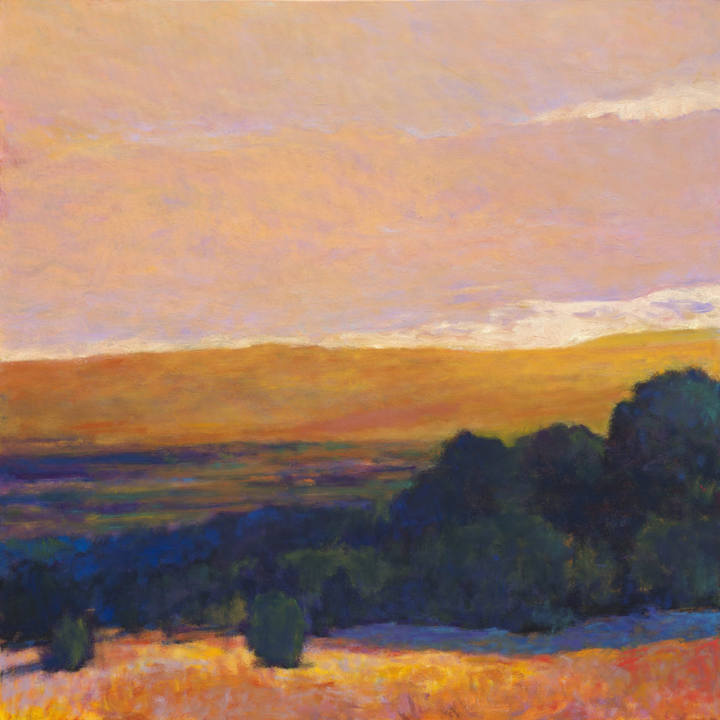 "View to the Foothills, High Contrasts," 2015, Oil on canvas, 40 x 40 inches