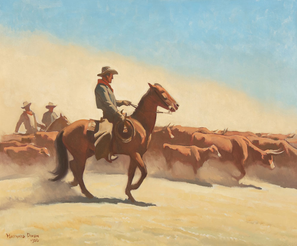 Maynard Dixon, “Trail Herd" painting