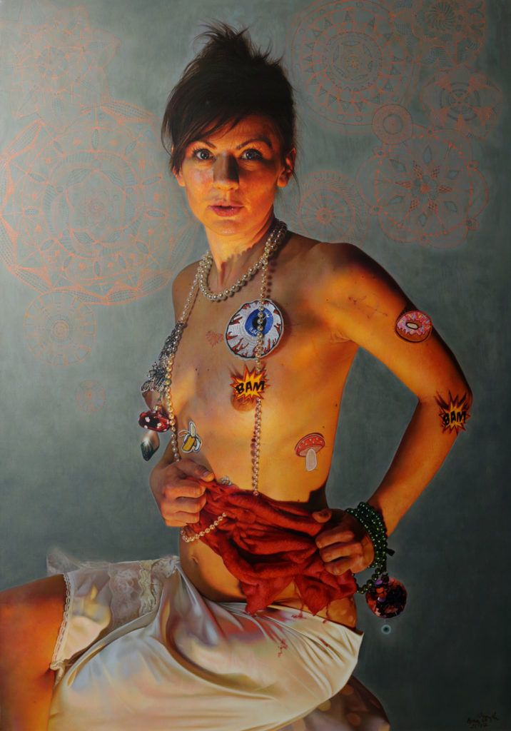 Anna Wypych, "Double Freedom," oil on canvas, 27 x 39 in.