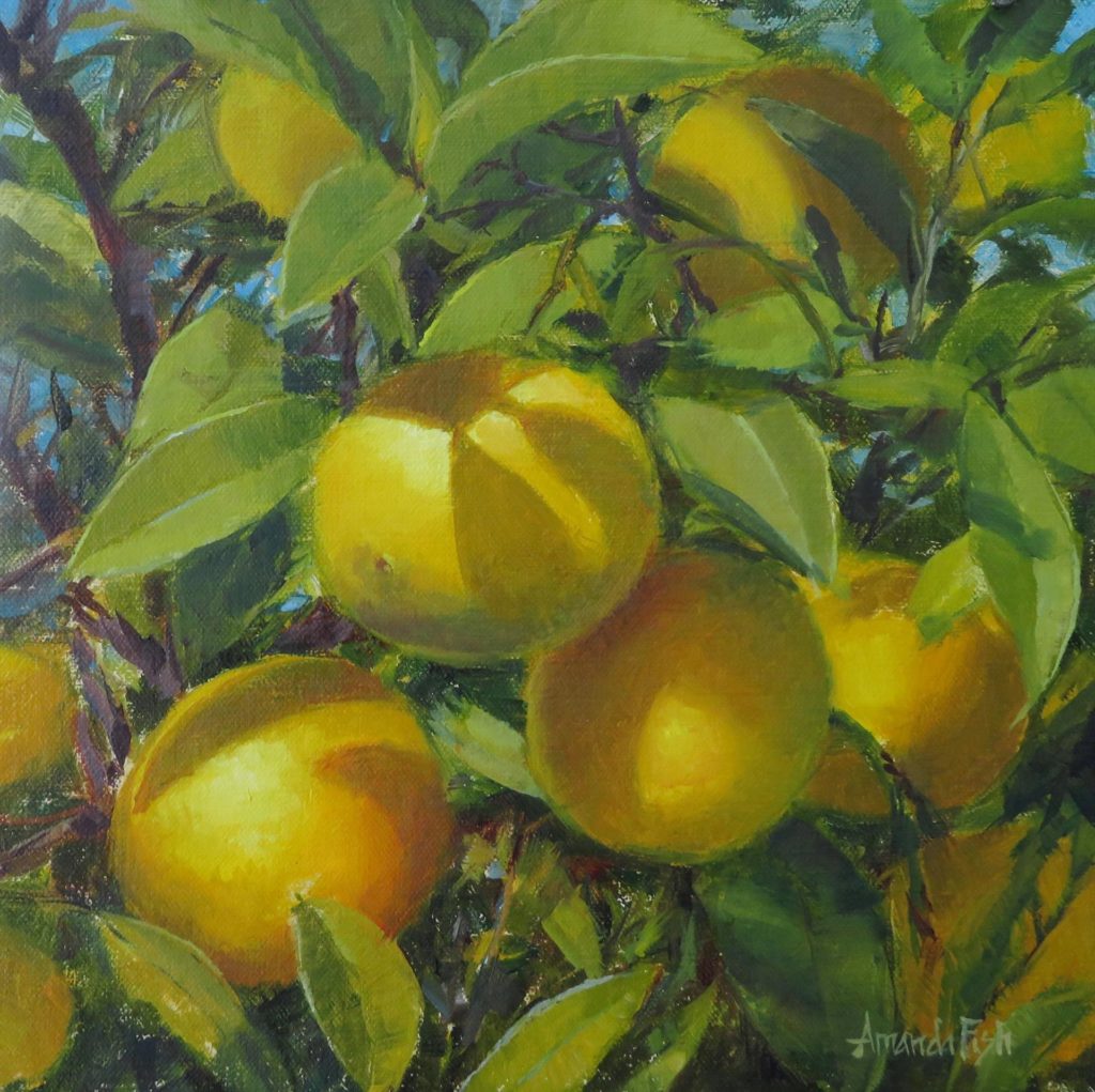 Painting of lemons