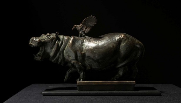 Contemporary realism wildlife art sculptures