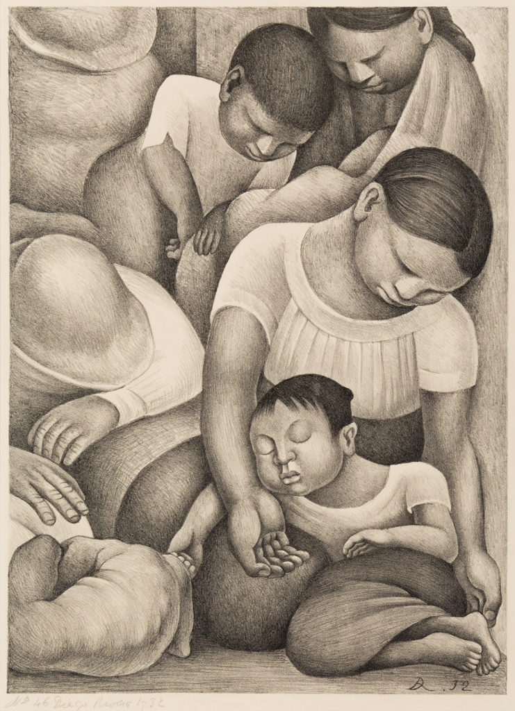 art auctions - Diego Rivera lithograph - El Sueno