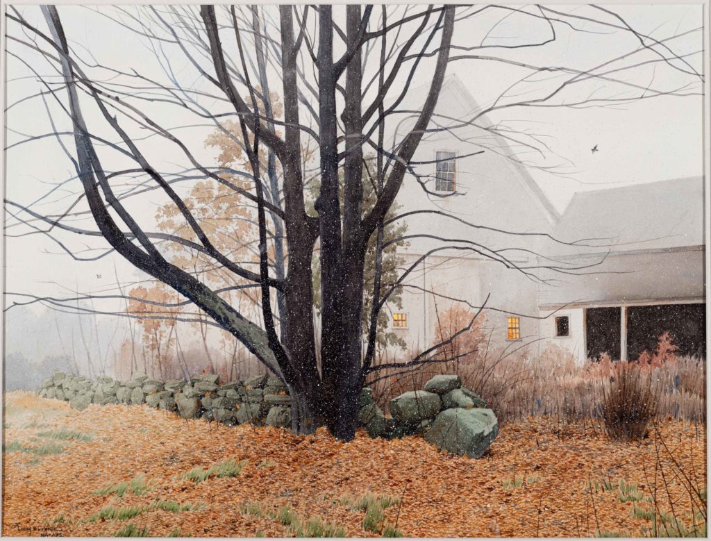 Loring W. Coleman, "Spectral Barn, Harvard, MA," 1995, Watercolor