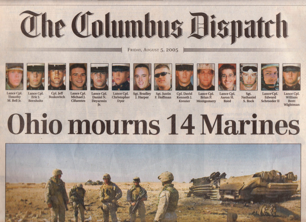 Picture of The Columbus Dispatch newspaper, August 5, 2005