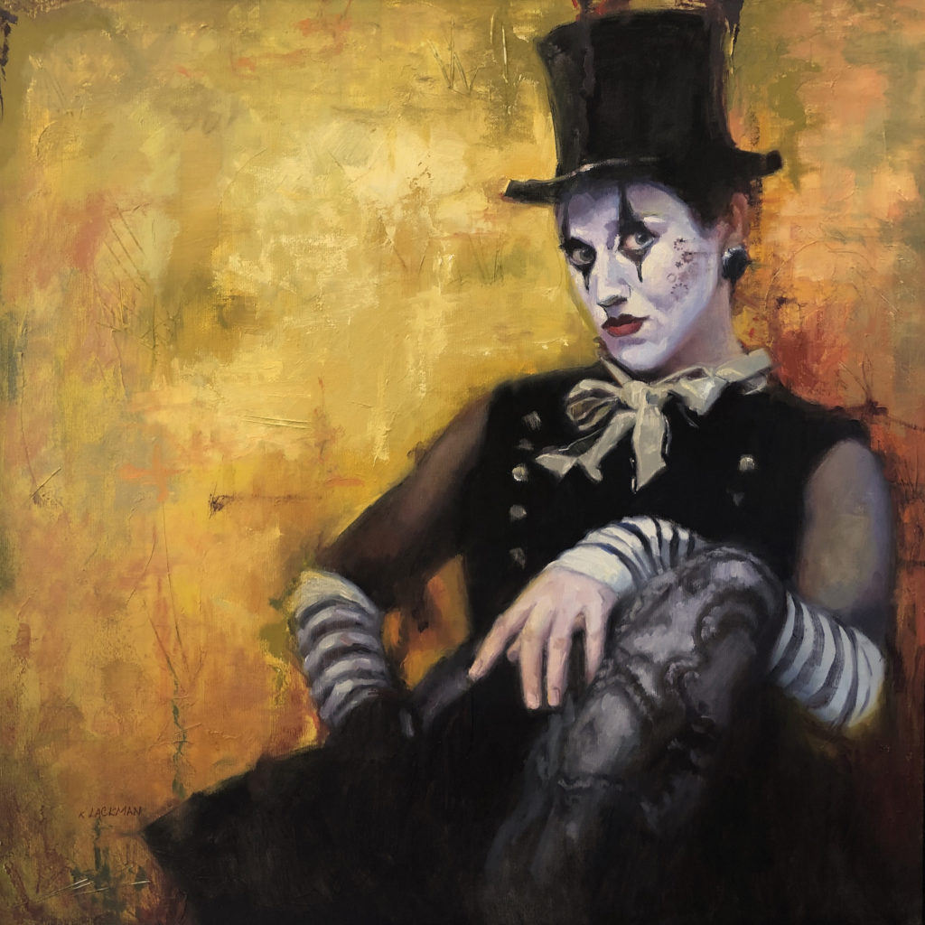 Oil painting of a person in costuming