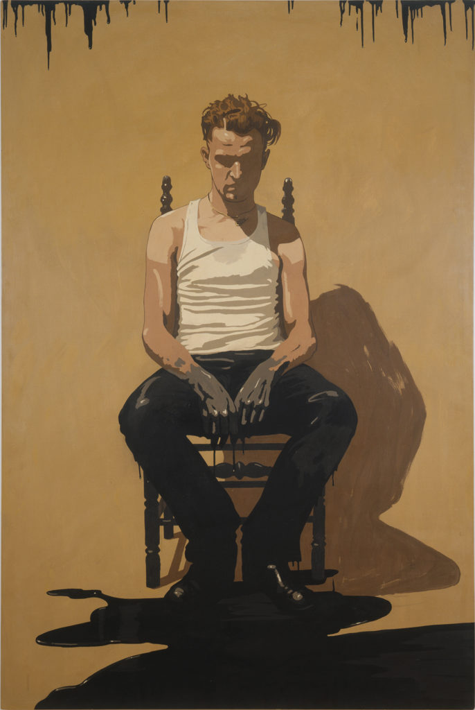 Painting of a young man sitting in a chair