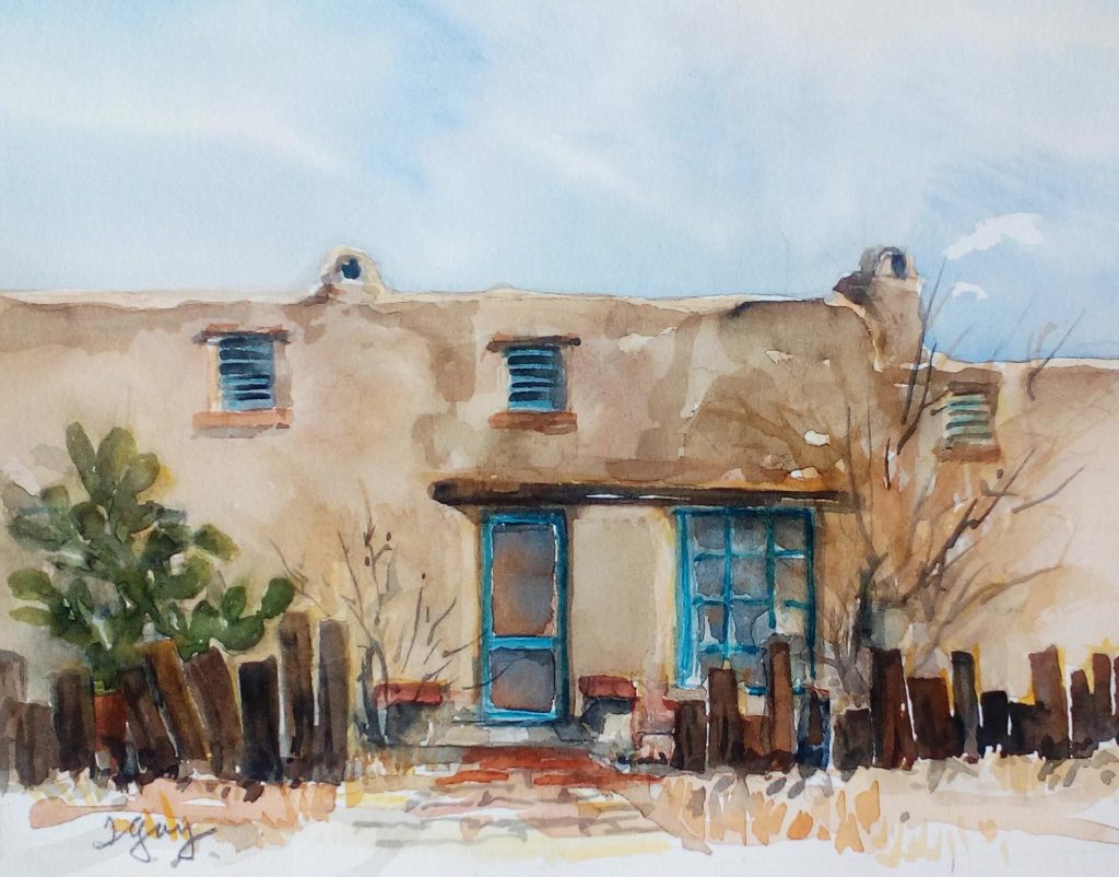 Terri Gay, "Old Ft. Lowell Adobe" painting