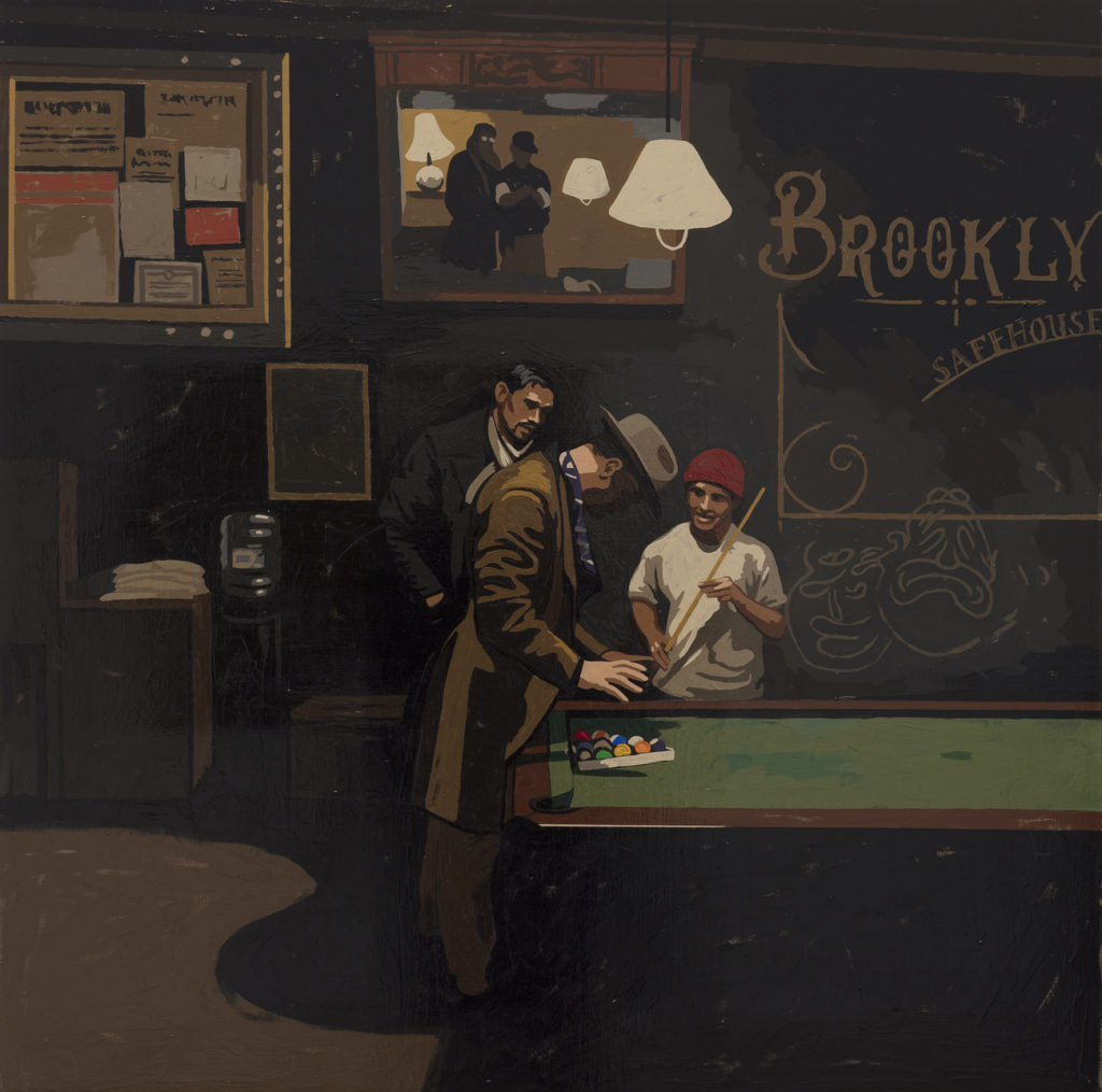 "Pool Sharks at the Safehouse" painting