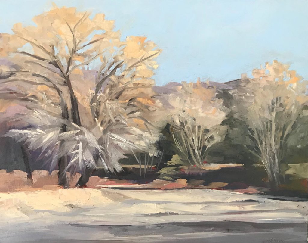 Judith Johnson, "Tanque Verde Wash in January" painting