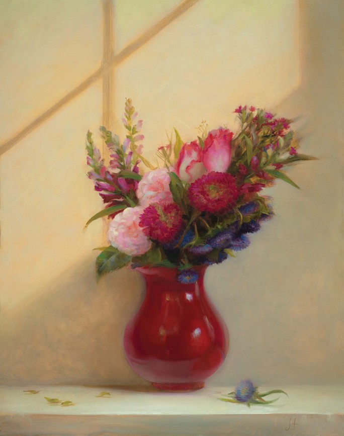 Still life painting of flowers