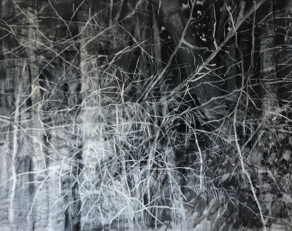 Charcoal drawing of trees