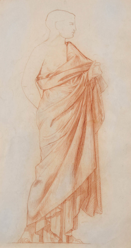 Jean-Léon Gérôme, "Draped Figure," drawing