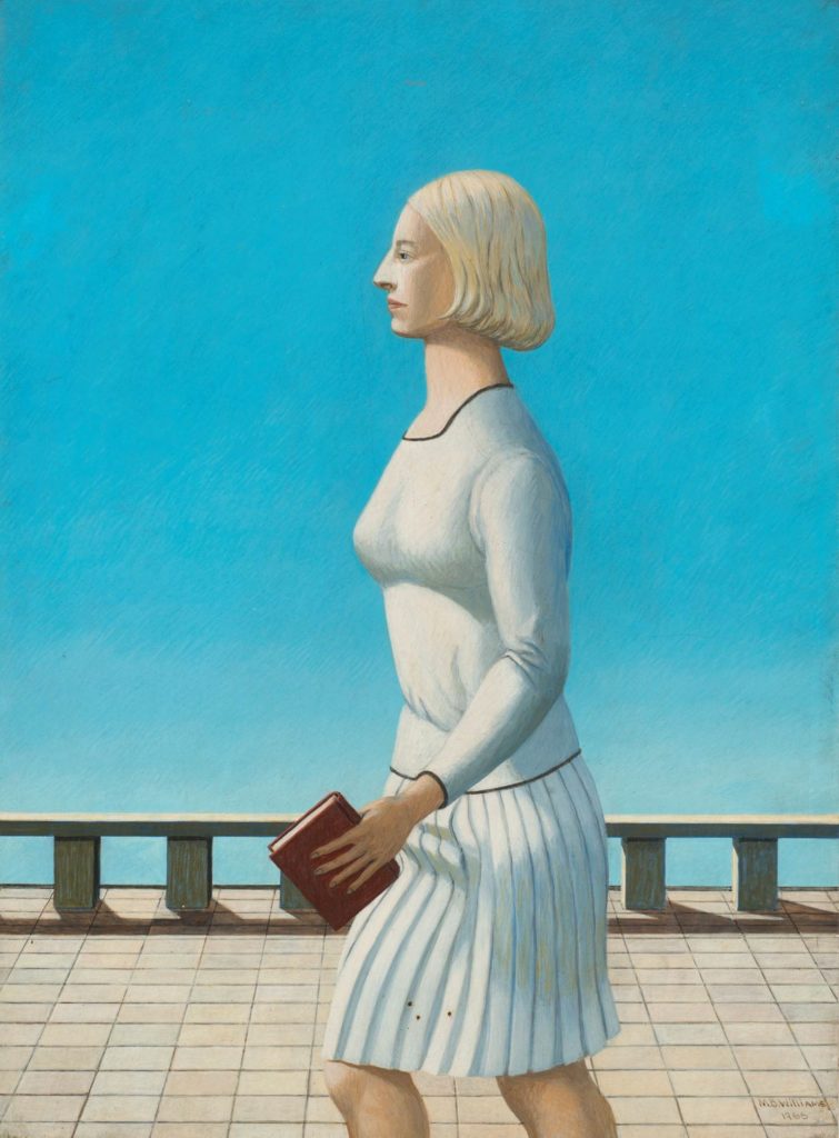 Painting of a woman walking