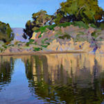Why I Use Acrylic For My Paintings of Land and Water Contemporary landscape paintings - Marcia Burtt, "Ruffled Water, High Tide" painting