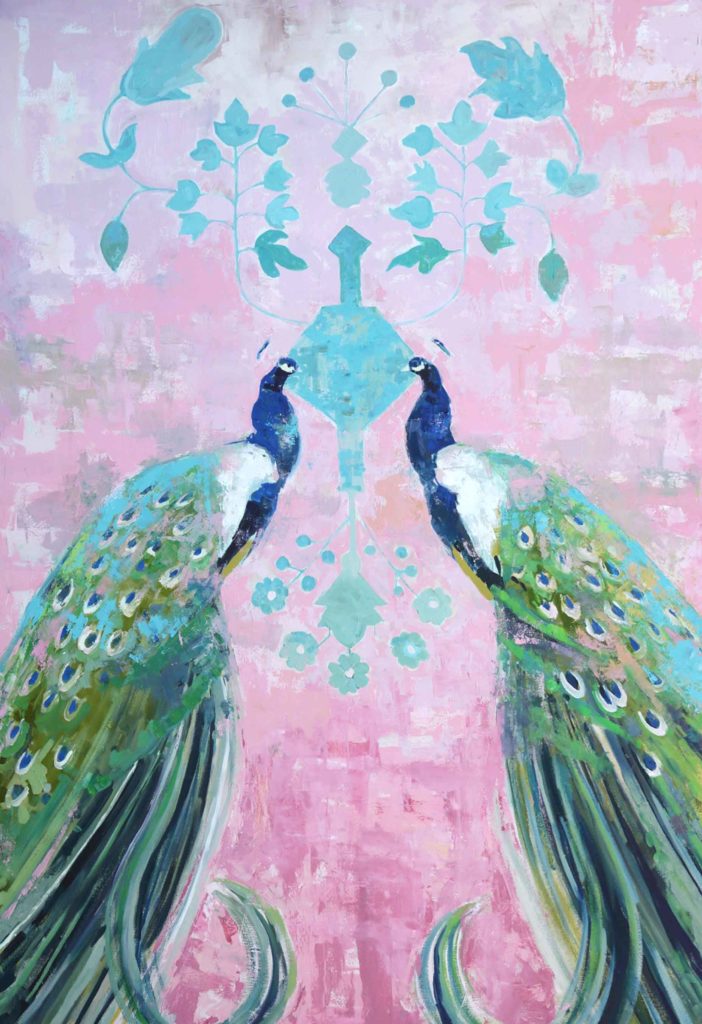Peacocks in fine art painting