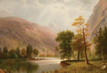 Western, Wildlife, and Sporting Art on Auction Bierstadt landscape painting