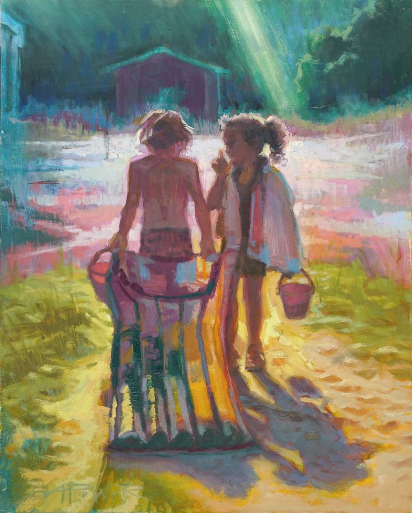 Oil painting of children
