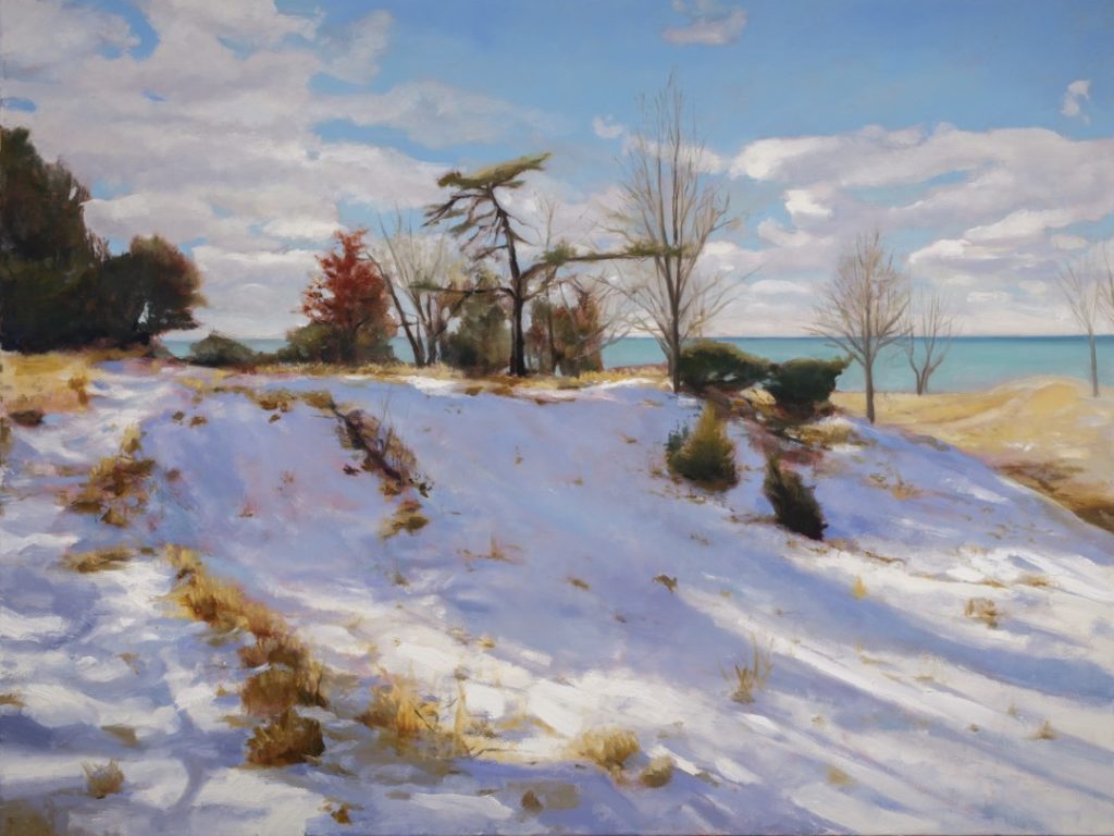 Oil painting of snow