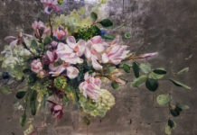 Featured Artwork: Elizabeth Butler presented by Celebration of Fine Art Painting of Tulip Tree and Hellebores