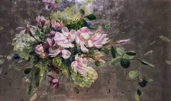 Painting of Tulip Tree and Hellebores