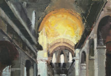 Featured Artwork: Philippe Gandiol Oil painting of inside of cathedral