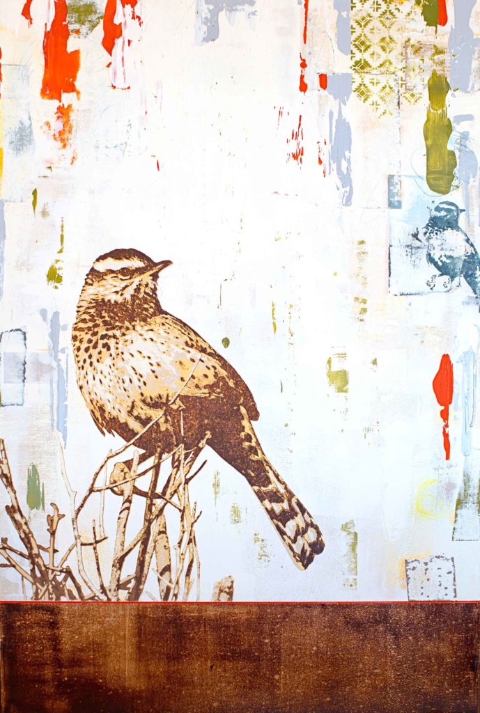 Acrylic painting of a bird
