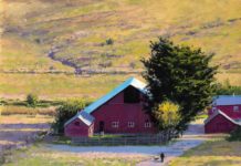 Excellence in Traditional Fine Art Oil painting of a farm