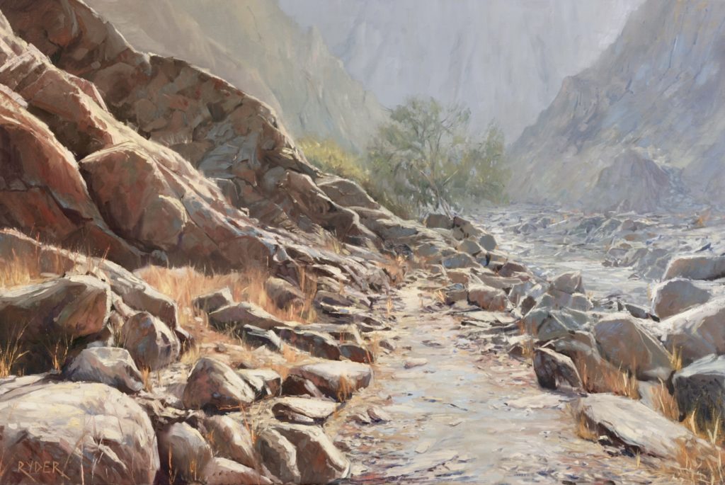 Landscape painting of a valley