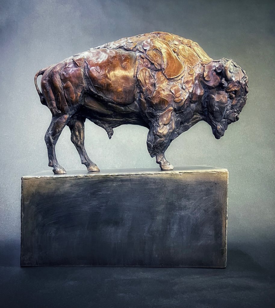 Sculpture of a bison