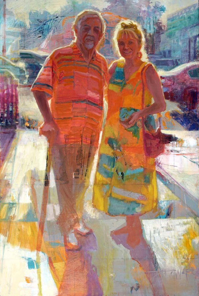 Oil painting of a couple