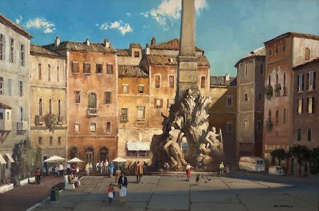 Oil painting of Rome