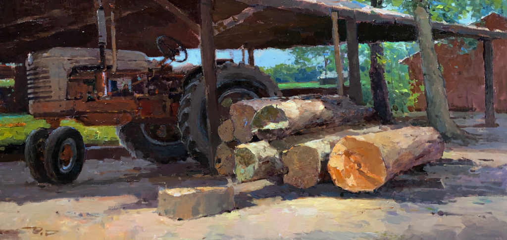 Zufar Bikbov, "Logging In," 12 x 24 in., oil
