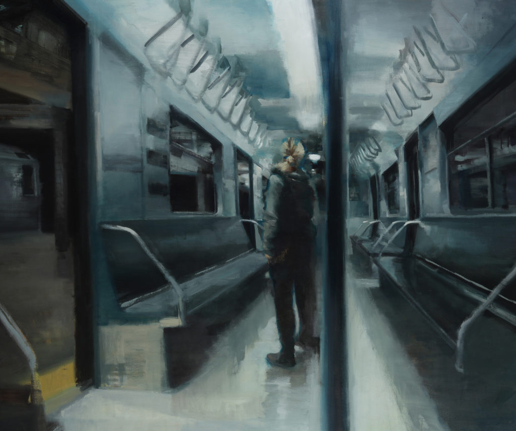 KIM COGAN (b. 1977), Passenger, 2018, oil on canvas, 52 x 62 in., Gallery Henoch, New York City