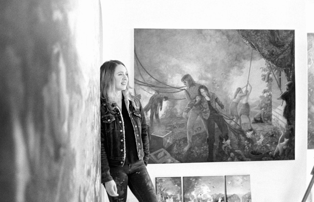 Artist Kristy Gordon in studio