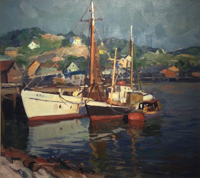Oil painting of a boat - art auctions