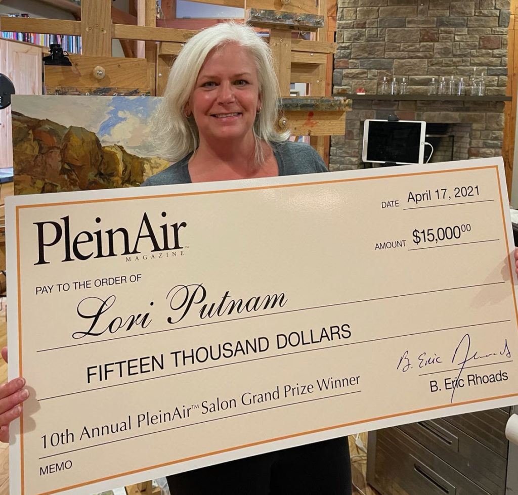 Lori Putnam, winning the Plein Air Salon