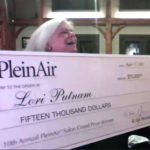 An Artist in “Total Shock” Lori Putnam, winning the Plein Air Salon