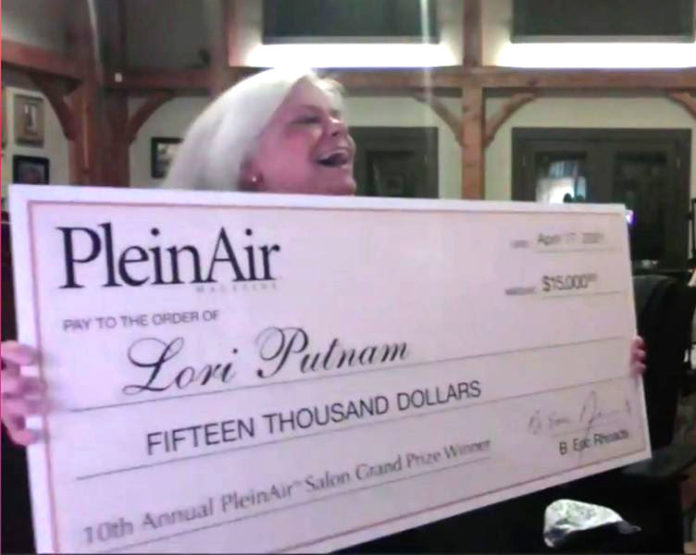 Lori Putnam, winning the Plein Air Salon