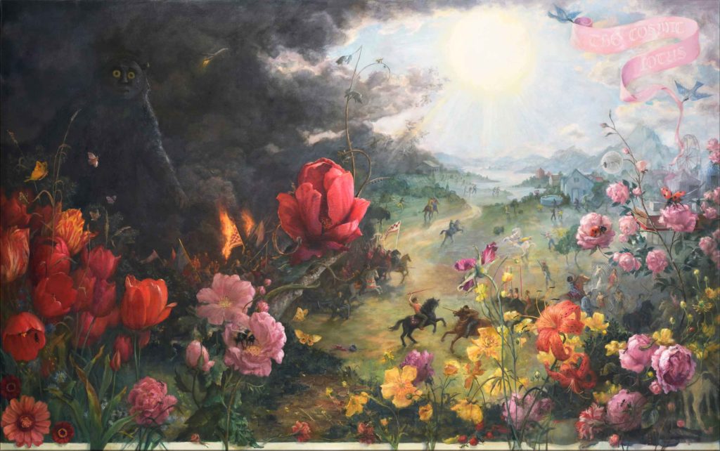 Large-scale floral painting