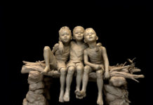 Elevating the Works of American Women Artists American Women Artists - Angela Mia De la Vega "Bridge of Brotherhood" Clay for Bronze, 53" x 62" x 24"